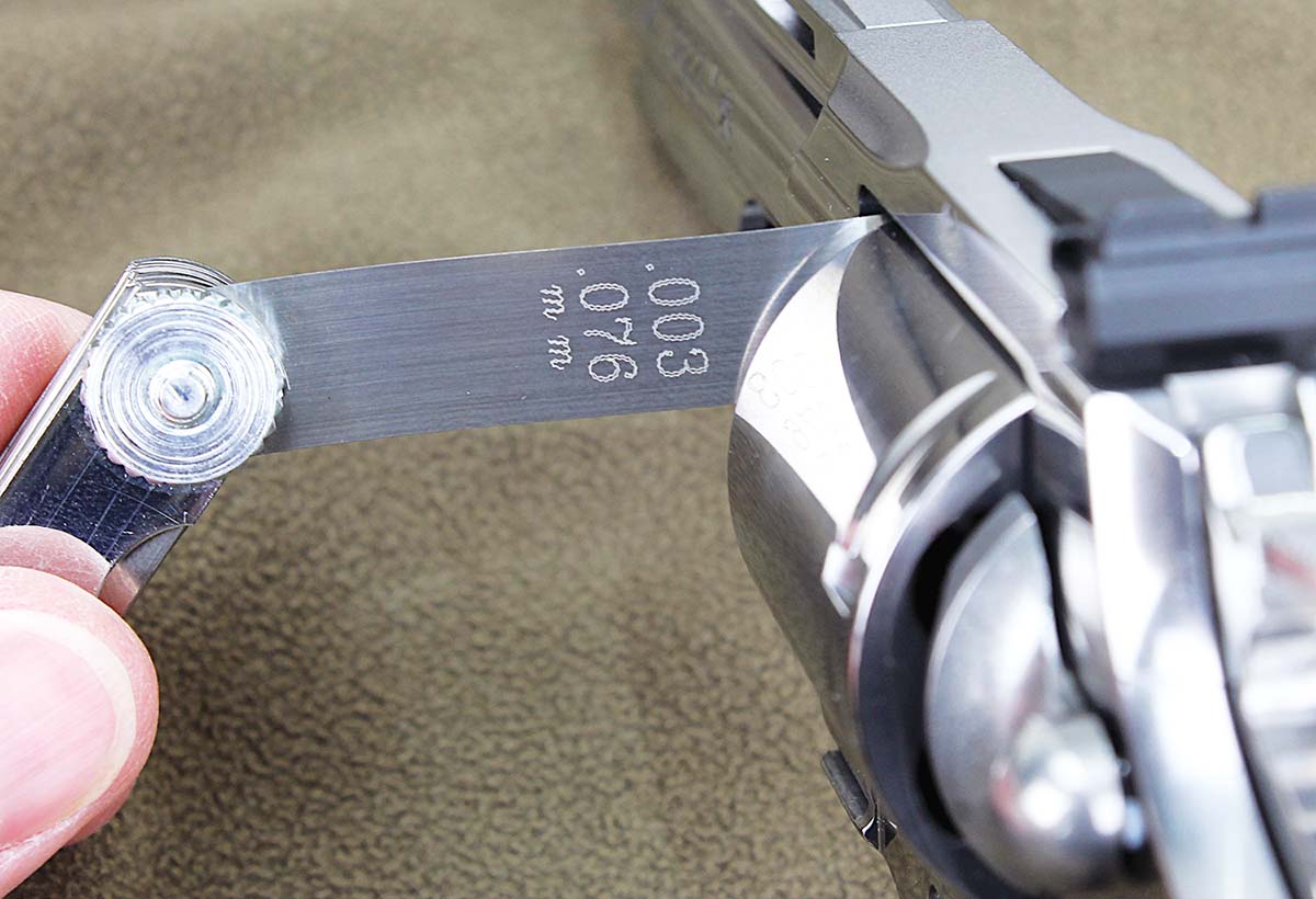 The barrel-cylinder gap is very tight, and the entire cylinder face is flat and true to the forcing cone.